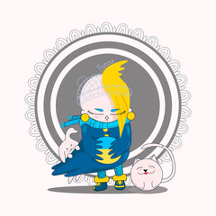 illustration of a person with a symbol of ukraine