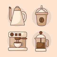 four coffee items