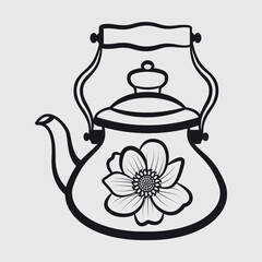 Kettle Outline Svg Cut File | Kettle Svg | Teapot Svg | Teatime Svg | Tea Kettle Svg | Kitchen Set Svg