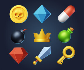 Set of icons for games.