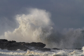 Stormy big wave splash