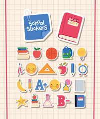 back to school items set