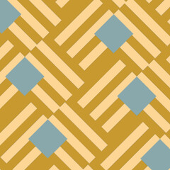 Geometric honey color pattern background with muted teal diamond shape.