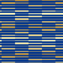Indigo and gold horizontal striped pattern background.