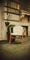 Fototapeta na wymiar chairs on the street Italy