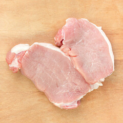 Alternative raw meat on kitchen cutting board, close up. Fillet steak beef meat.