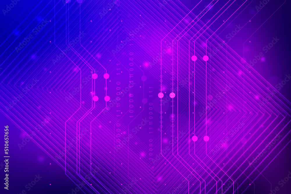 Poster 2d illustration abstract digital binary data on computer screen