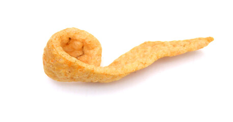 pork rinds on isolated white background