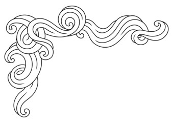 Background with wave line curls. Monochrome stripes black and white texture.