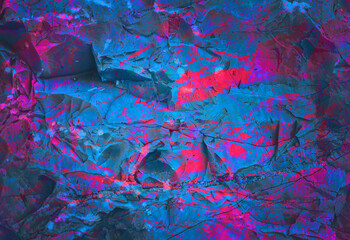 Rock surface with holography, nacre. Stone texture for designers. Rock texture. Dark stone wall. Stone background. Wall abstraction. Paint spots. Rock surface with cracks. Abstract texture.