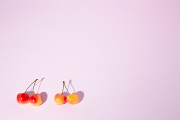 cherry on a pink background