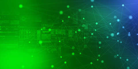 2d illustration Abstract futuristic electronic circuit technology background
