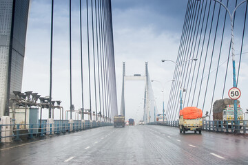 Vidyasagar Setu (Bridge) over river Ganges, known as 2nd Hooghly Bridge in Kolkata,West...