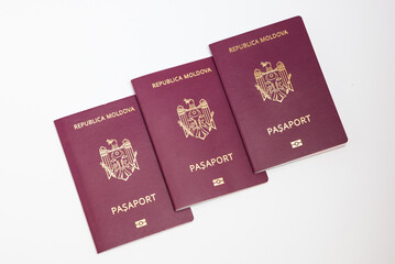 Moldovan passport on a white background