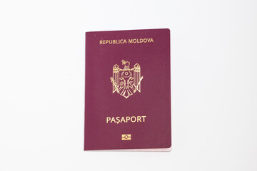 Moldovan passport on a white background