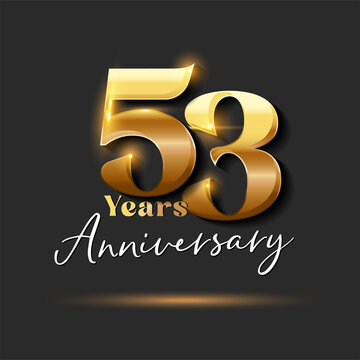 53 years Anniversary Gold Logotype number