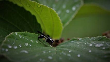 Fototapeta premium ant on leaf