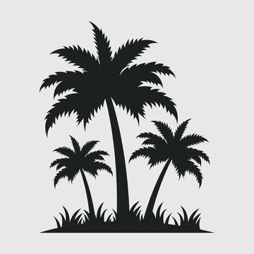 Coconut Tree silhouette SVG Cut File, Palm Tree Svg, Summer Coconut Tree Svg, Summer Svg, Tree Svg,