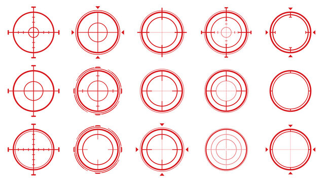 照準のイラスト素材セット_赤