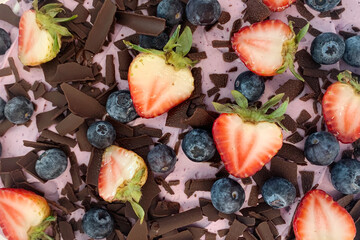 Top view on berry-cake