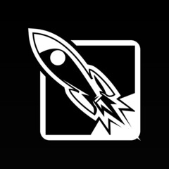 Rocket Logo Design Vector. Space Craft Logo Design Concept