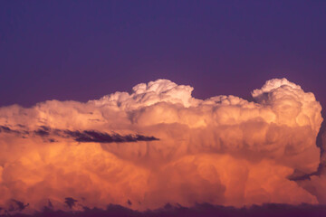 sunset over the clouds