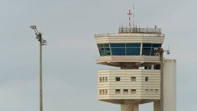 Air control tower at the airport