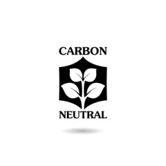 Carbon neutral logo with shadow