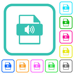 Sound file type vivid colored flat icons