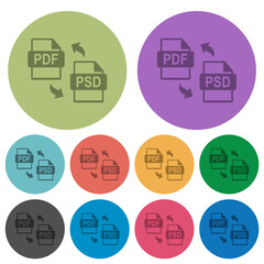 PDF PSD file conversion color darker flat icons