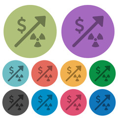 Rising nuclear energy american dollar prices color darker flat icons