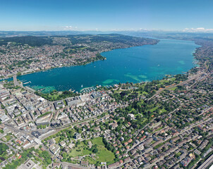 Zürich panorama city view with the sea