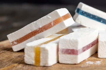 sweet milk marmalade with multicolored stripes