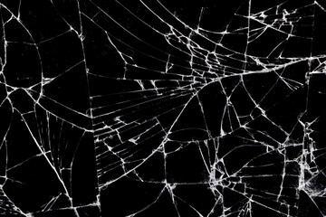 old dirty glass with a lot of cracks