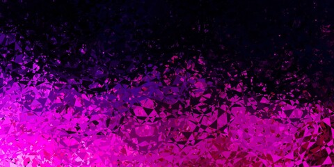 Dark purple, pink vector backdrop with triangles, lines.