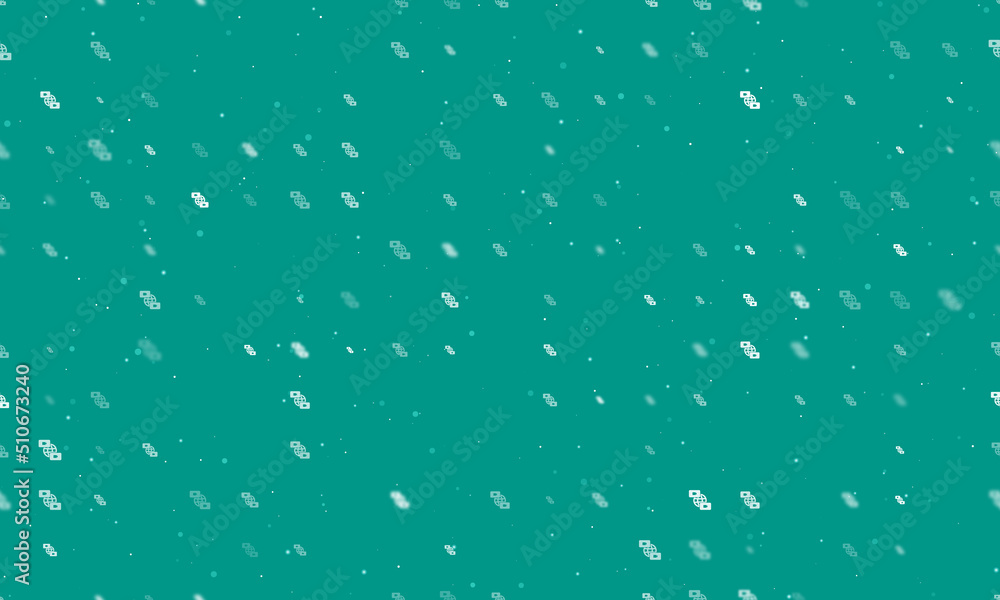 Poster seamless background pattern of evenly spaced white videoconference symbols of different sizes and op