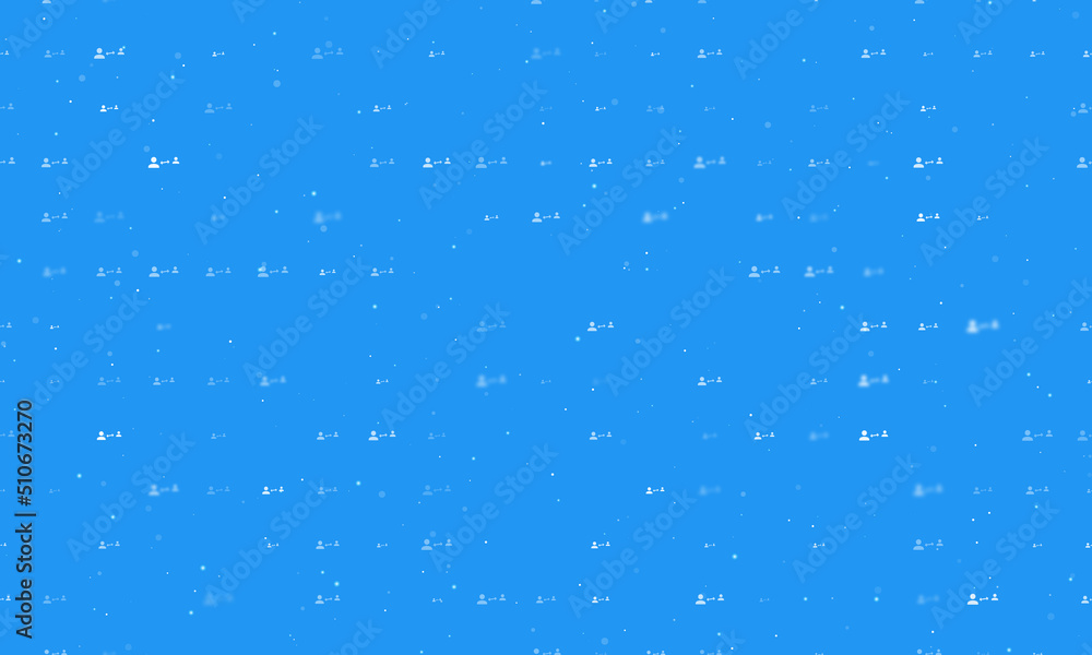 Poster seamless background pattern of evenly spaced white social distance symbols of different sizes and op