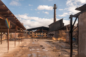 Old abandoned pottery and brick factory in Kladno, Czech Republic