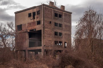 Old abandoned pottery and brick factory in Kladno, Czech Republic