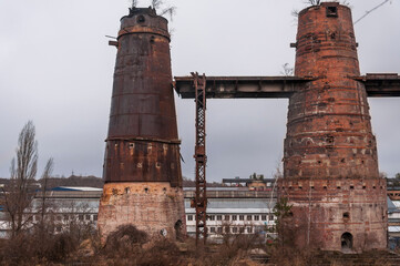 Old abandoned pottery and brick factory in Kladno, Czech Republic