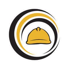 yellow hard hat, vector logo icon