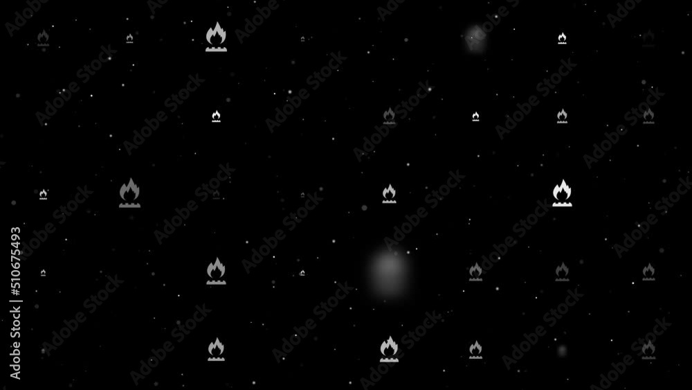 Poster template animation of evenly spaced gas symbols of different sizes and opacity. animation of transpa