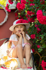 little girl in the garden