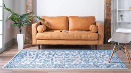 Modern geometric interior room living area rug texture design