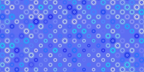 Light blue vector pattern with coronavirus elements.