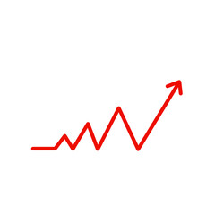 Growing arrow of graph. Statistics and rating. Linear business illustration.