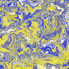Fototapeta premium Abstract Colorful Liquid Marble texture. Fluid art. For textiles, fabrics, design cover, presentation, invitation, flyer, annual report, poster and business card. Blue. Yellow. 