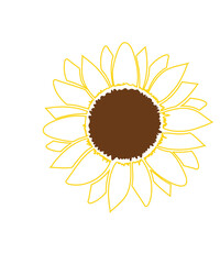 sunflower svg, flower svg, sunflower monogram svg, sunflower leopard svg, sunflower clipart, sunflower png, sunflowers svg, Half Sunflower
