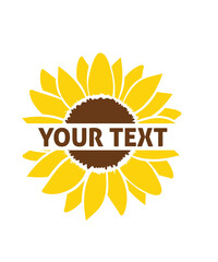 sunflower svg, flower svg, sunflower monogram svg, sunflower leopard svg, sunflower clipart, sunflower png, sunflowers svg, Half Sunflower
