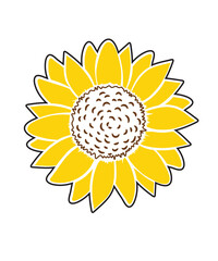 sunflower svg, flower svg, sunflower monogram svg, sunflower leopard svg, sunflower clipart, sunflower png, sunflowers svg, Half Sunflower
